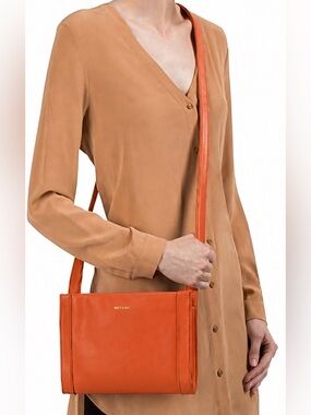 Matt & Nat Orange Leather Crossbody Shoulder Bag